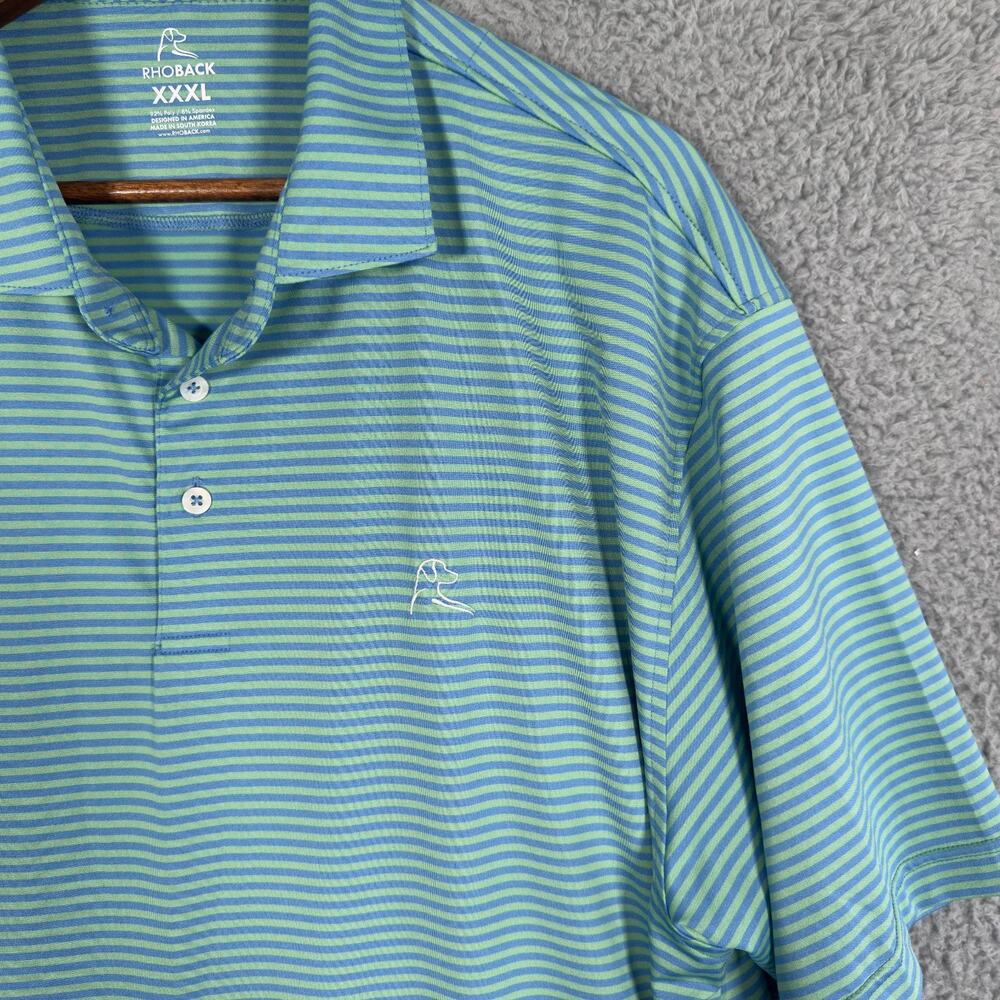 Men's Rhoback Polo Golf Shirt Size 3XL Performance Stretch Logo Short Sleeve - Picture 2 of 7
